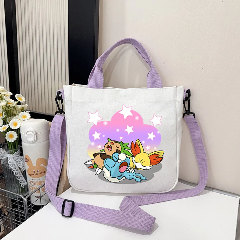 Pokémon Handbag Cartoon Children's Shoulder Bag Boys Girls Tote Bag Child Canvas Handbags Anime Crossbody Bag New Kids Gifts
