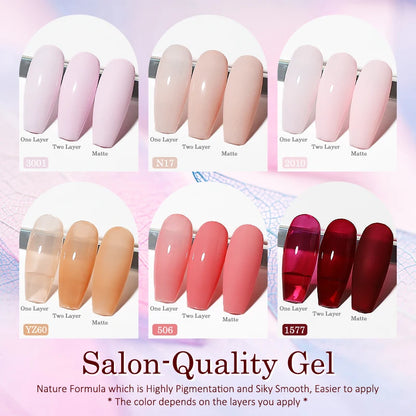 Clou Beaute 20pcs TPO & HEMA FREE Nail Gel Polish Set Red Pink Nude UV LED Soak Off Polish Gel Nail Semi Permanent Nail Varnish
