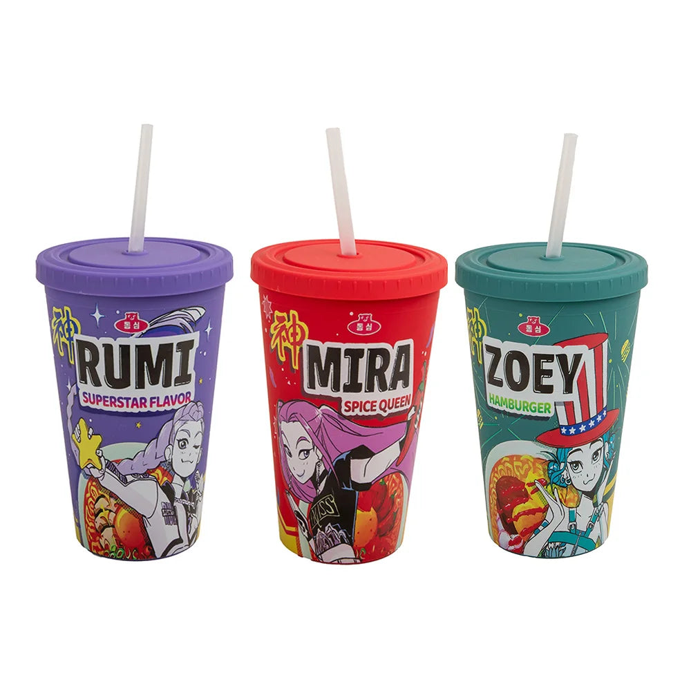 1PC Kpop Demon Hunters Officially Licensed PVC Straw Cup Large Capacity Stylish Leak-Proof Drinkware Birthday Chrismas Gift