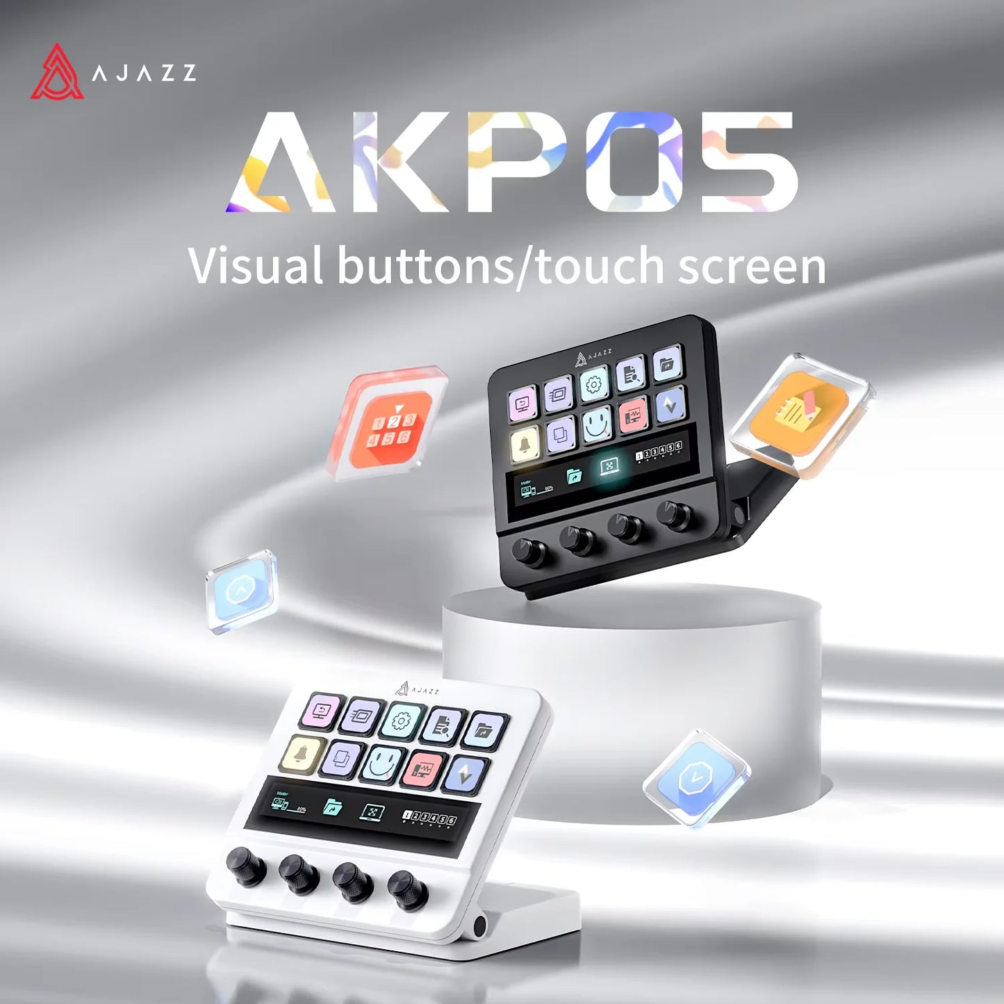 Ajazz AKP05 Mechanical Macro Keyboard Multi-Function Desktop Assistant for Office and Gaming, Easy-to-Use Multimedia Controls