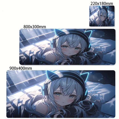 Anime Girl Mouse Pad Kawaii Pink Mousepad Gaming Speed Keyboard Pads Large Gamer Mouse Mat Rubber Desk Mat HD Print Cute Carpet
