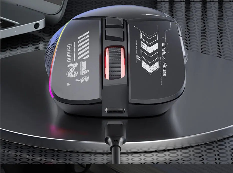 Mechanical Gear Wireless Bluetooth Dual-mode Silent E-sports Gaming Mouse with Type-C Charging