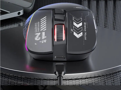 Mechanical Gear Wireless Bluetooth Dual-mode Silent E-sports Gaming Mouse with Type-C Charging