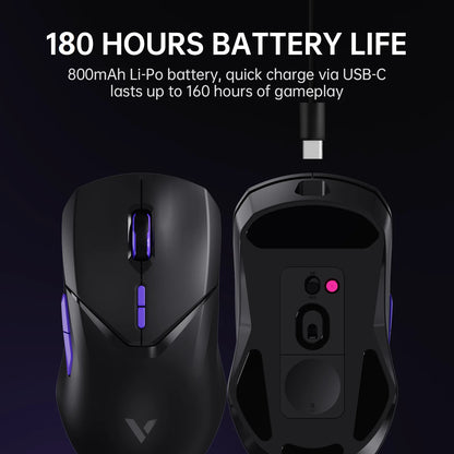 Rapoo VT9PRO 4K Wireless Gaming Mouse Superlight 26000DPI 4KHz Polling Rate 0.25ms Response Time 180H BatteryLife PAW3398