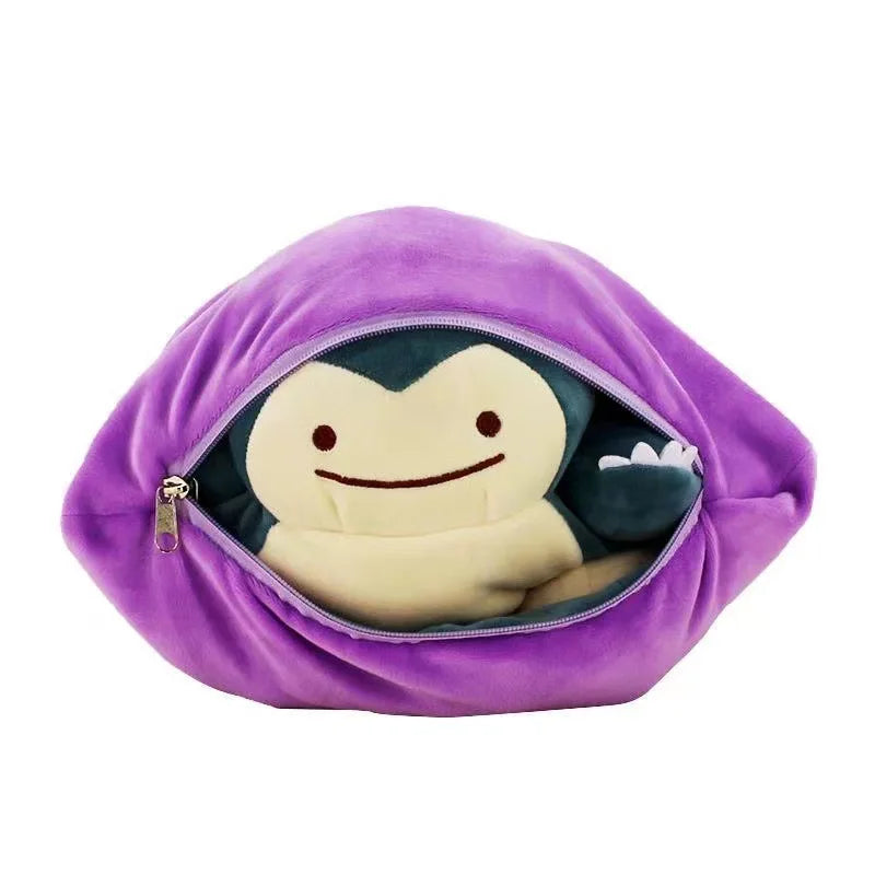15/28cm Pokemon Ditto Snorlax Peluche Dolls Ditto Reversible Pillow Transform Snorlax Stuffed Doll Pillow Cushion Birthday Gifts