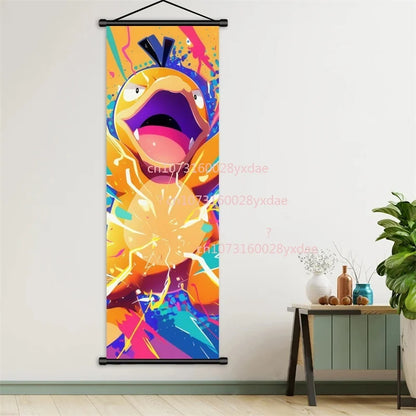 Printed Poster Anime Wall Artwork Gengar Pictures Charizard Painting Canvas Pikachu Hanging Scrolls Home Room Decor