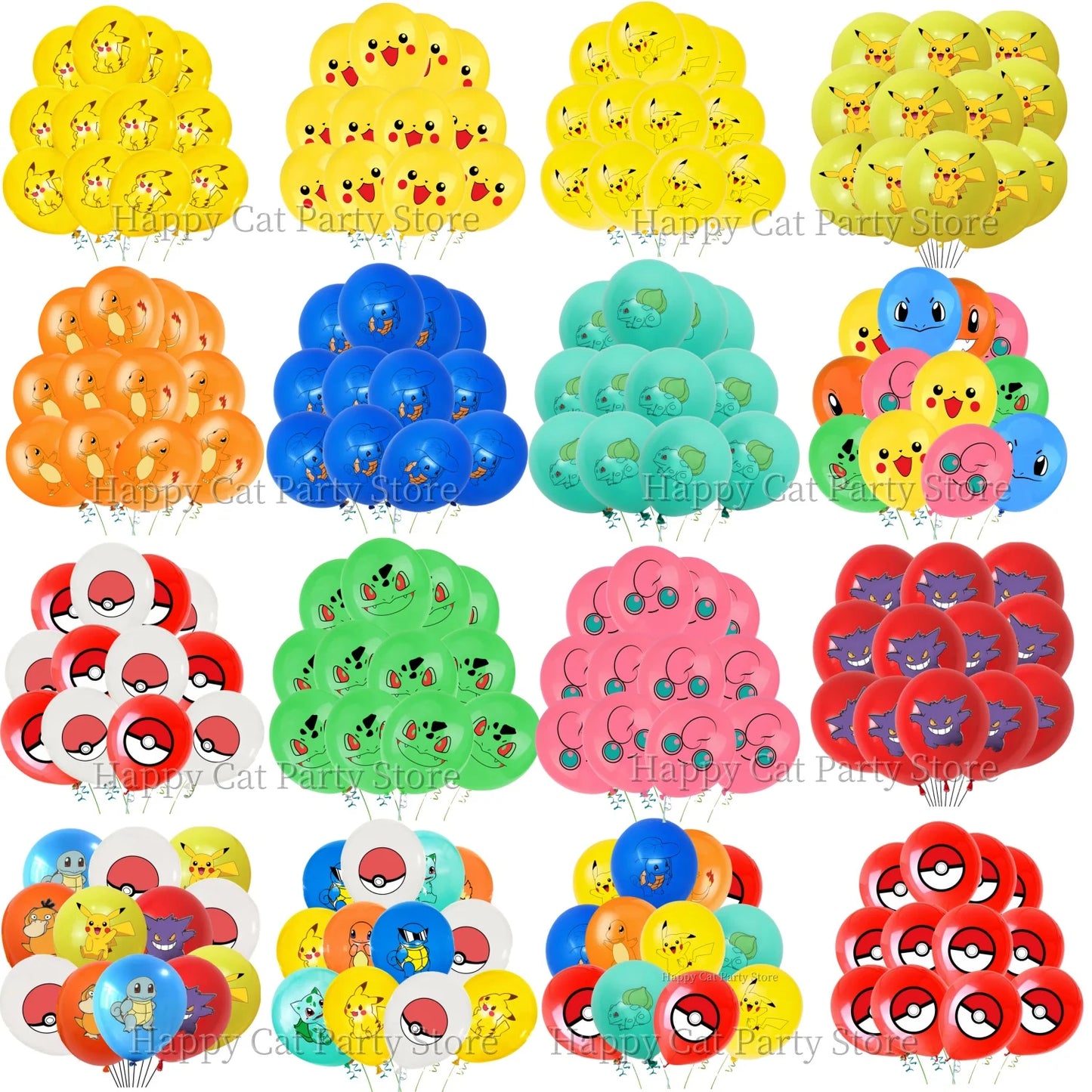 Pokemon Latex Balloons Birthday Party Decor Cartoon Pikachu Balloon Poke Ball Balloons Baby Shower Kids Favor For Party Supplies