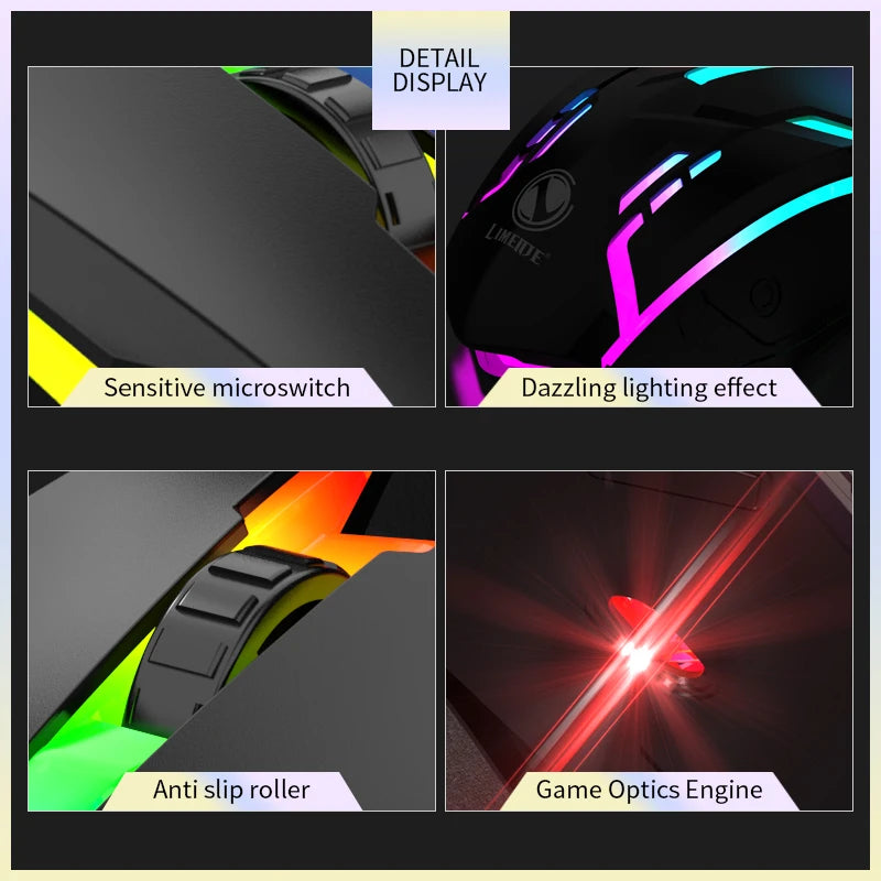 S1 Mouse USB Wired Mouse Computer Laptop Gaming Office Luminous Mouse