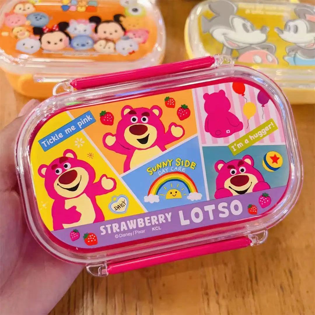 2026 New 300ml Cute Cartoon Toy Story Strawberry Bear Mcqueen Minnie Lunch Box Fresh-Keeping Box Fruit Bento Box Student Gift