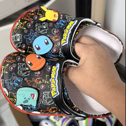 2026 New Pokemoned Hole Sandals Pikachu Squirtle Charmander Slippers Sandals Kawaii Anime Home Beach Shoes Summer Slippers