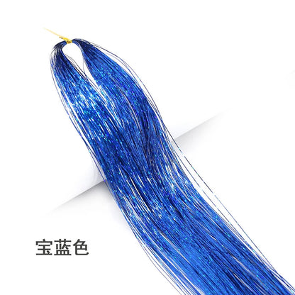 Shiny Sparkle Hair Tinsel Kit Rainbow Women Colorful Glitter Bling Hair Extension Twinkle Hair Dazzles Accessories for Braiding