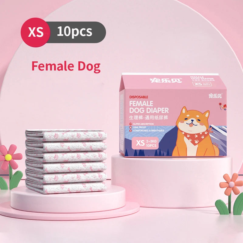 Disposable Dog Diapers 10-Pack 🐶