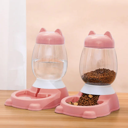 HOOPET 2025 New Cat Bowl 3 Colors Pet Automatic Feeder Dog Drinking Bowl Dispenser for Puppy Cat Food Water Bowl Pet Accessaries