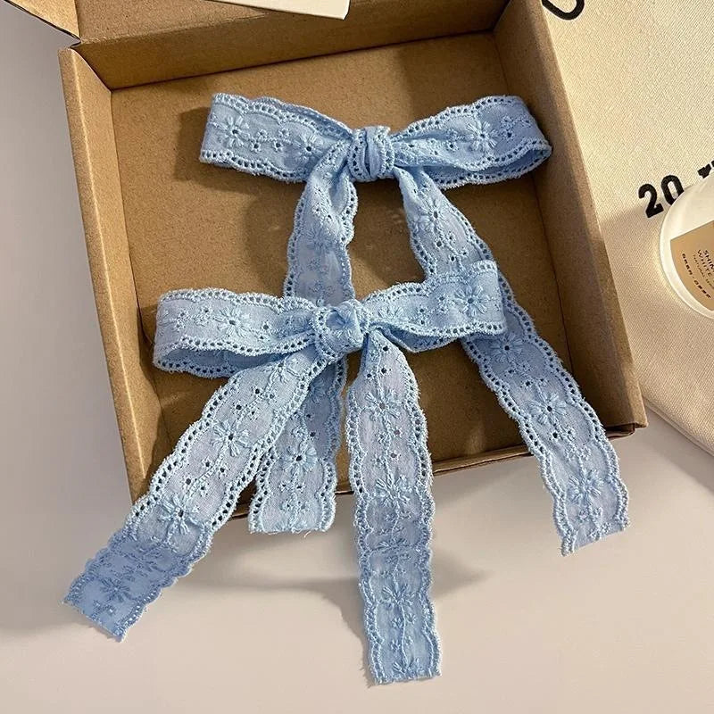 Embroidered Lace Hair Bow.