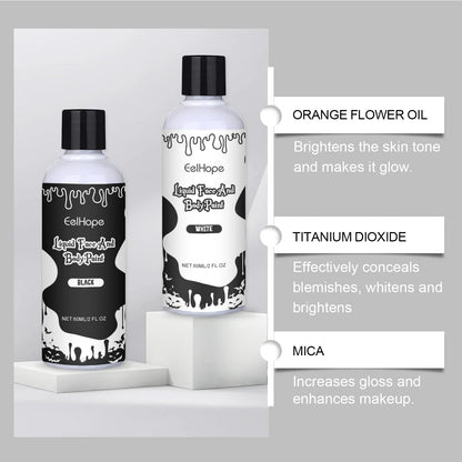 Eelhope Halloween Quick Dry Liquid Face Paint Body Paint Costume Party Waterproof Face Body Art Makeup with Brushes Washable
