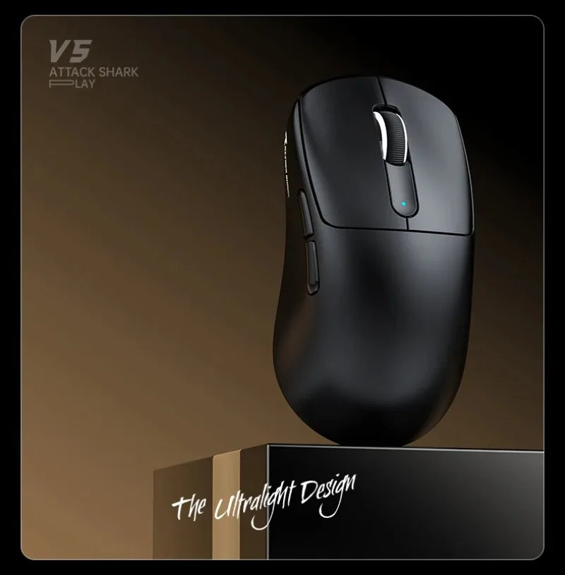 ATTACK SHARK V5 Wireless Gaming Mouse 3-Mode Ultra-Lightweight PAW3950MAX 8KHz Polling Rate For PC Gamer Accessories Gift