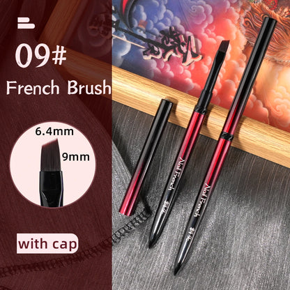 New 1/13pcs Nail Art Brush Set Black Red Metal Handle Acrylic UV Gel Polish Crystal Acrylic Nail Drawing Tools High Quality