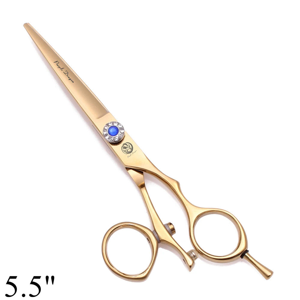 Professional Hairdressing Scissors 5.5" 6" Purple Dragon JP 440C Swivel Thumb Hair Cutting Scissors Barber Thinning Shears Z9019