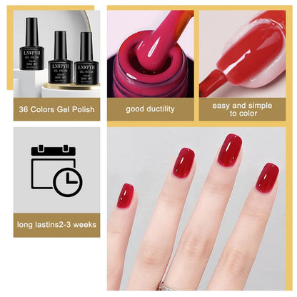 Gel Varnish Kit Professional Nail Gel Kit With Nail Dryer Soak Off Nail Gel Polish Kit  Base Coat  Top Coat Manicure Tools Set