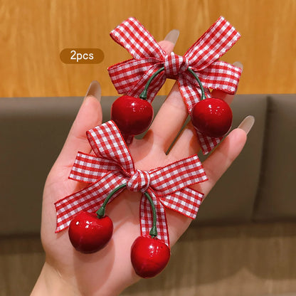 Sweet Cherry Hair Bow Clips.