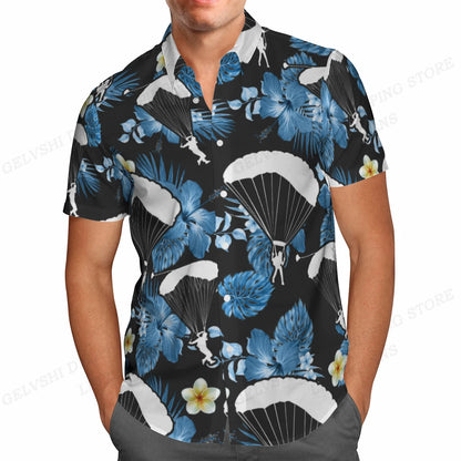 Summer Hawaiian Shirts Fish Printed Shirt Men Women Fashion Short Sleeve Blouse Men's Vocation Lapel Beach Camisas Sea