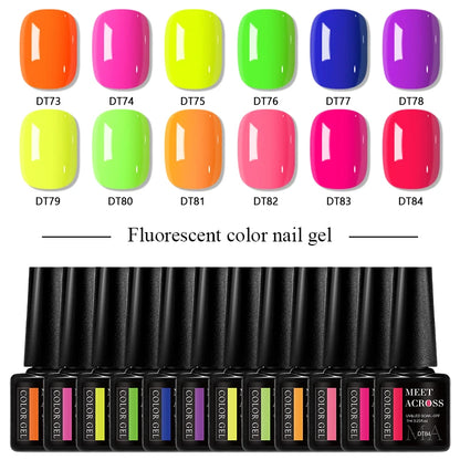 7ml Fluorescent Gel Nail Polish Ultra Bright Colors Spring Summer Nail Salon Supplies UV LED Long-Lasting Varnish DIY Manicure