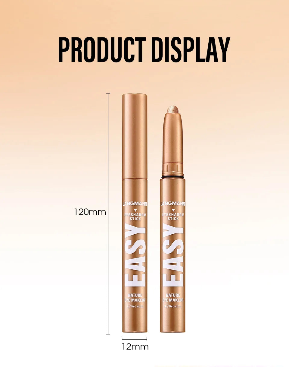 Pearlescent Matte Eyeshadow Pencil Waterproof Smoky Glitter Highlighter Pen Black Brown Makeup Tool Creamy Smooth