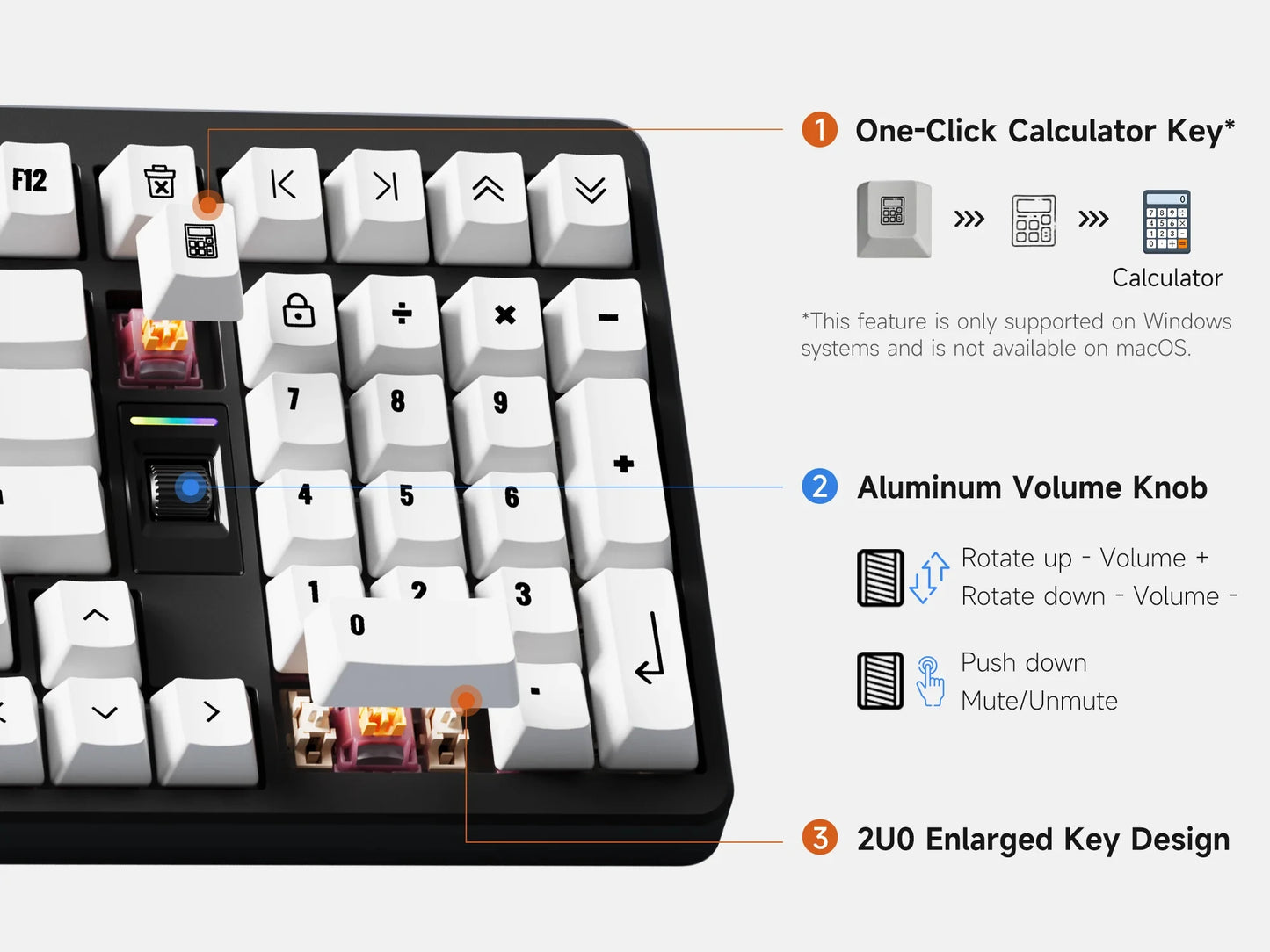 MCHOSE x Unbox Therapy - UT98 Mechanical Keyboard Wireless Quiet Offices KeyboardRGB Backlit Customized Gaming Silent Keyboard