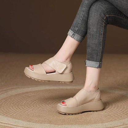 Women's Soft Muffin Sandals Breathable Retro Roman Sandals Thick Bottom Roman Women's Sandals