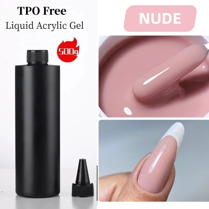 MSHARE 500g Liquid Acrylic Gel Acrygel TPO Hema Free Builder Nail Gel For Nails Extension Constuction Self Level Soak Off UV LED