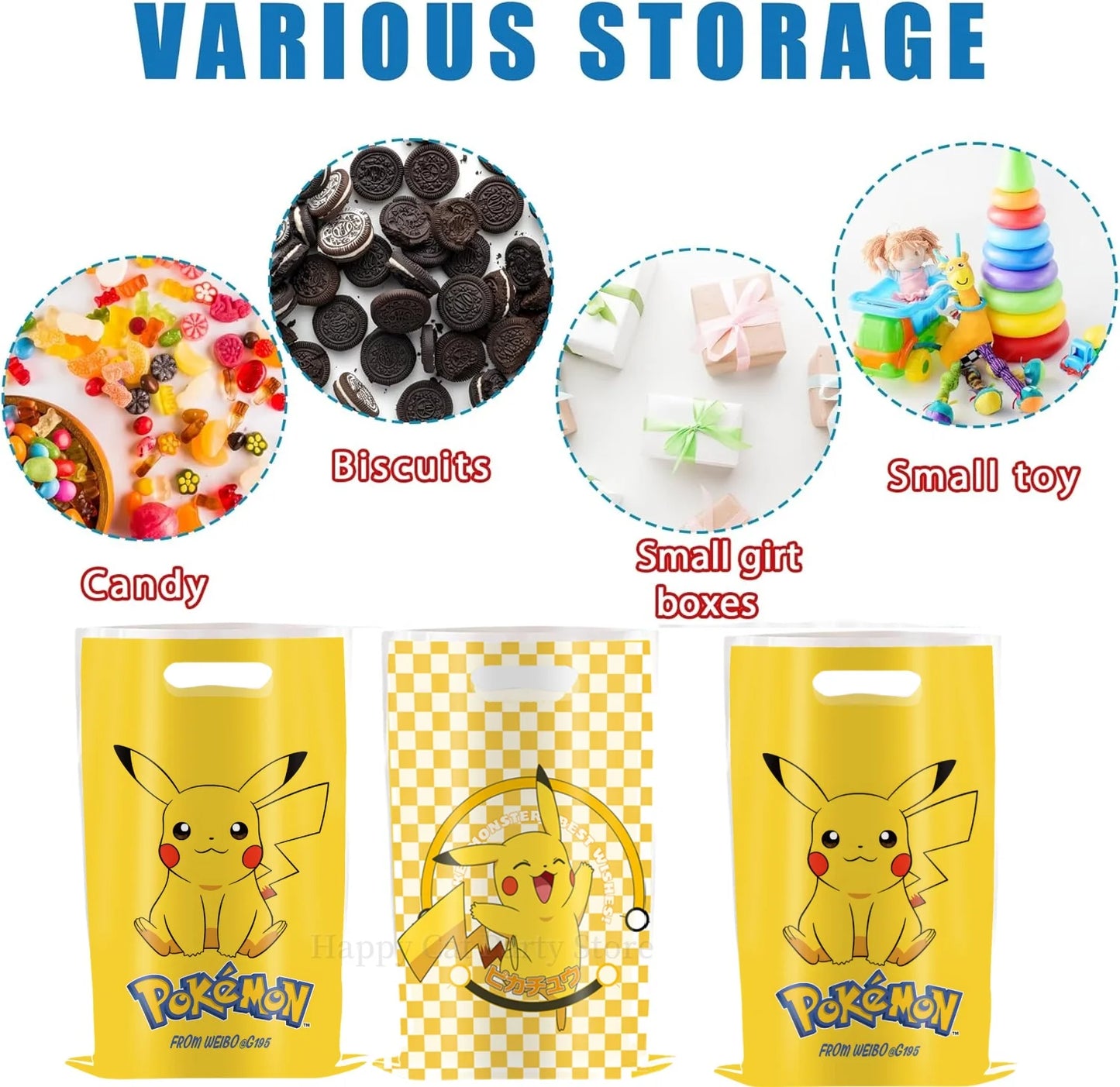Pikachu Birthday Gift Bag Pokemon Figures Pokemon Gift Bag Pikachu Candy Bag Packaging Giveaway Party Favors Guest Pokemon Gift