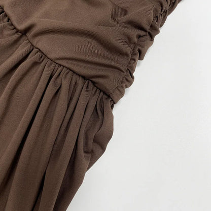 2026 Summer Fashion Solid Color Strapless Strapless Sleeveless Lady Long Dress New Elegant Sexy Slimming Pleated Women's Dresses