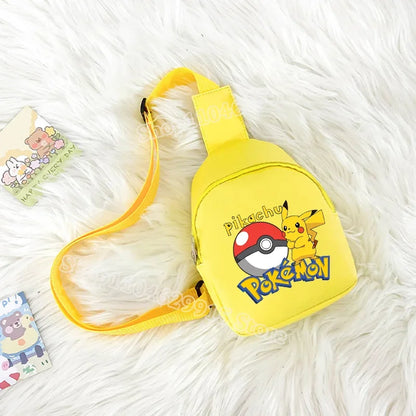 Pokemon Pikachu Shoulder Bag Kawaii Gengar Figures Pattern Chest Bags Portable Large Capacity Outdoor Crossbody Bag Gift