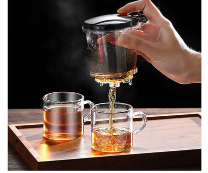 Heat Resistant Glass Teapot One-click Filtering Tea Pot Tea Water Separation Filter Tea Maker Coffee Pot Home Flower Teaware
