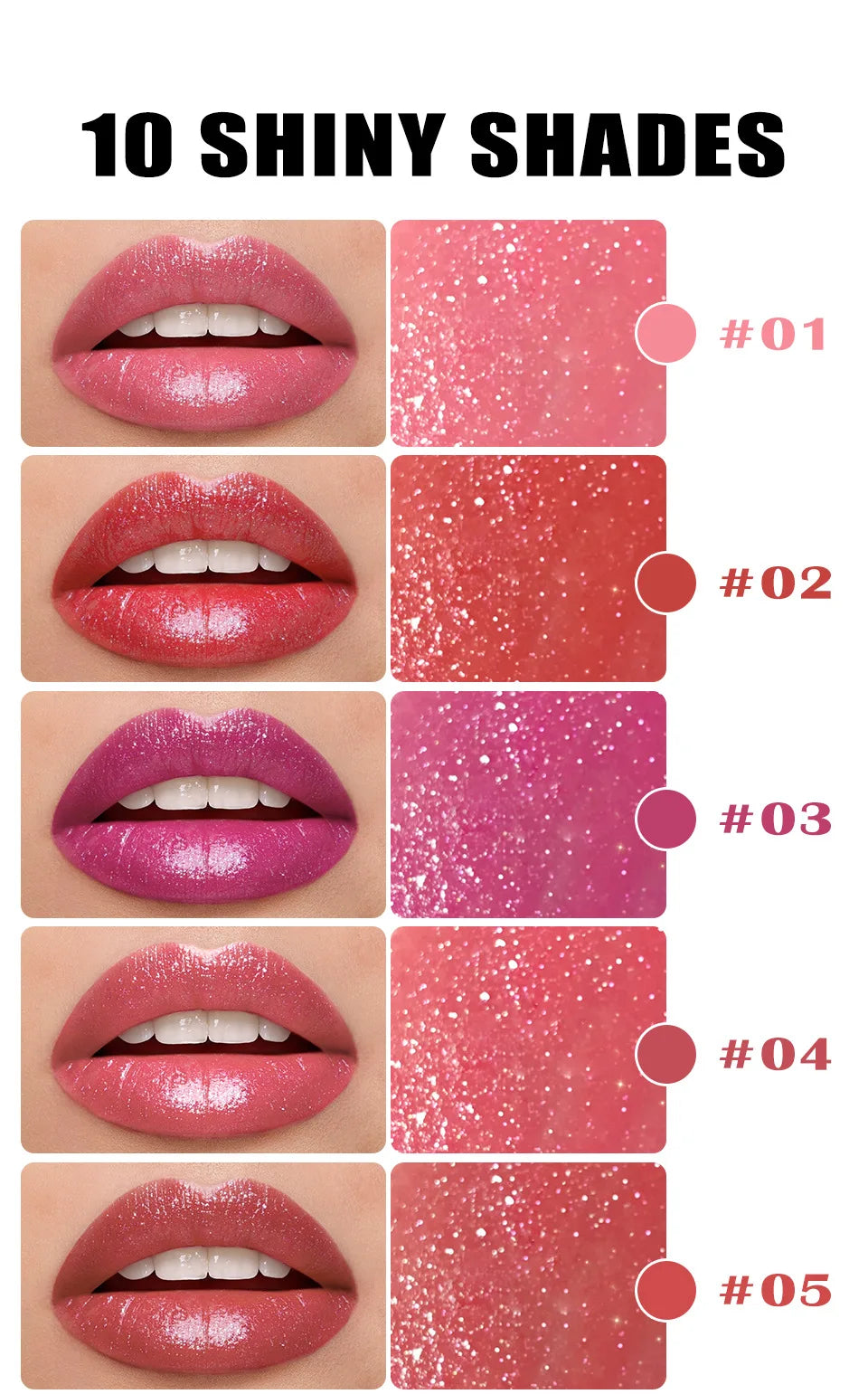 LANGMANNI 10 colors slant mouth pearlescent swivel slant mouth design lipstick single pack lipstick lasting color lip gloss