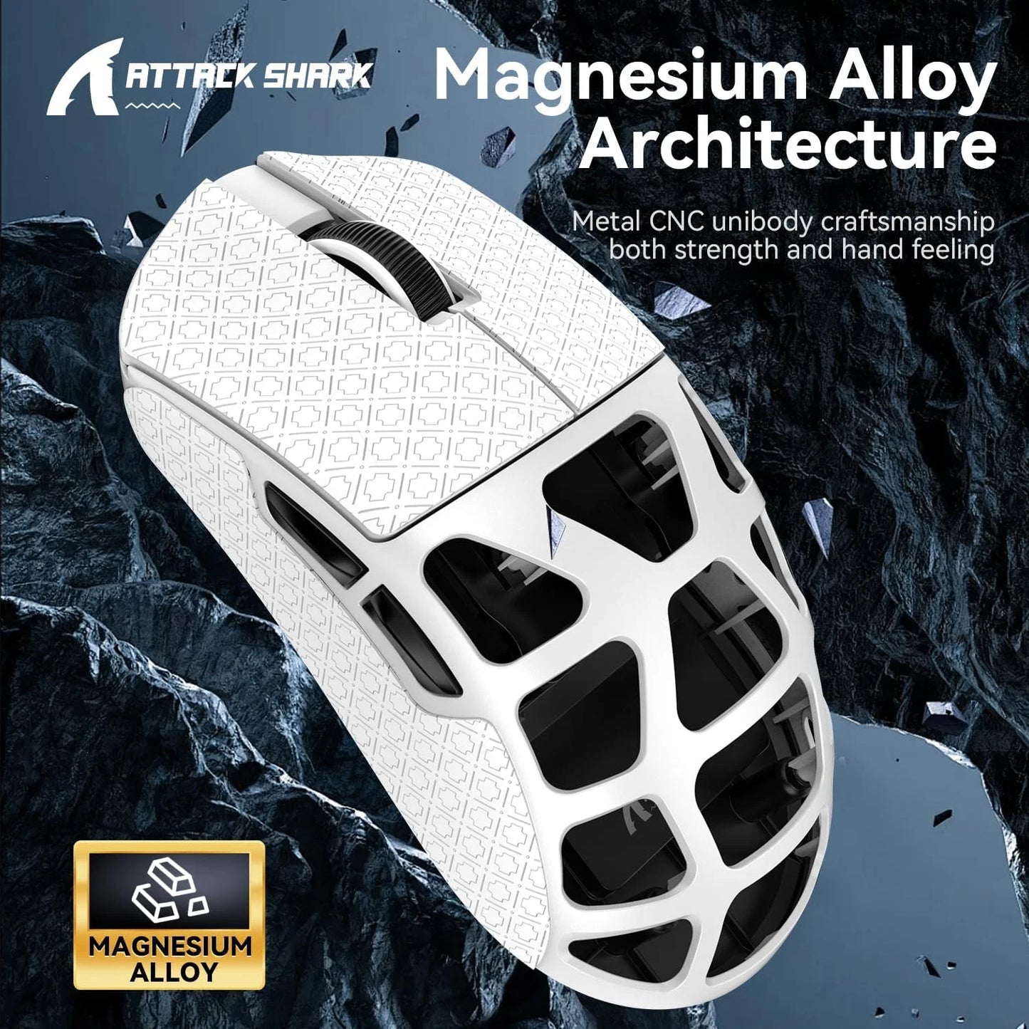 ATTACK SHARK R3 46g Superlight Magnesium Alloy Wireless Gaming Mouse BT/2.4G/Wired 8K Polling Rate PAW3395 26K DPI Programmable