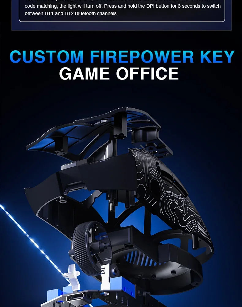 AULA SC620 Gaming Mouse Wired/Bluetooth/2.4G Light Weight Mouse Gamer PAW3311 Adjustable 12,000 DPI Life PC Gaming Accessories