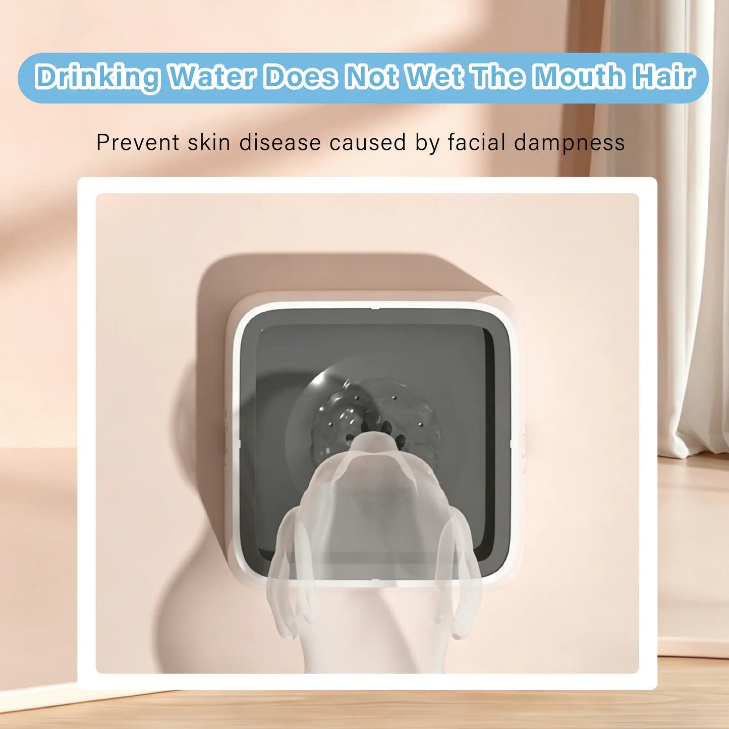 Floating Pet Bowl Dog 1L Cat Water Dispenser ABS Plastic Pet Drinking Bowl for Long-Haired Pets Drinking Dispenser with Filter