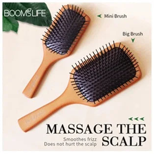 Denman Head Massage Brush Steel Hair Brush Wood HairBrush With Steel Needle Scalp Airbag Hair brush For Hair Combing