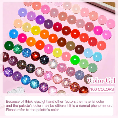 10PCS/Set 7.3ml Hot Pink Red Glitter Gel Nail Polish Soak Off Uv Led Nails Shine Finish For Diy Nail Art Manicure Nail Supplies