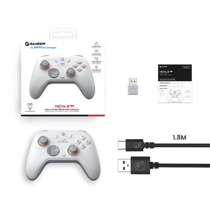 GameSir Nova Lite 2 Wireless Switch Controller Bluetooth Gamepad with Hall Effect for Nintendo Switch, iPhone, Android, PC