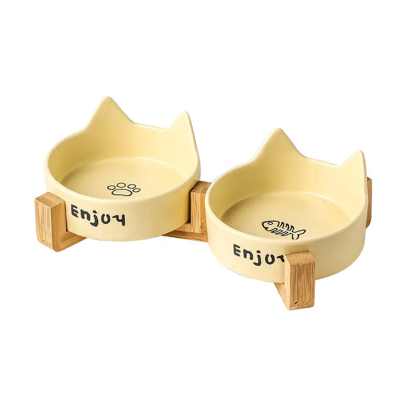 Cat Bowl Black Ceramic Dog Bowl Black Bowl Cat Food Bowl Dog Bowl Dog Drinking WaterCatFood Bowl Pet Water Bowl Anti-overturning