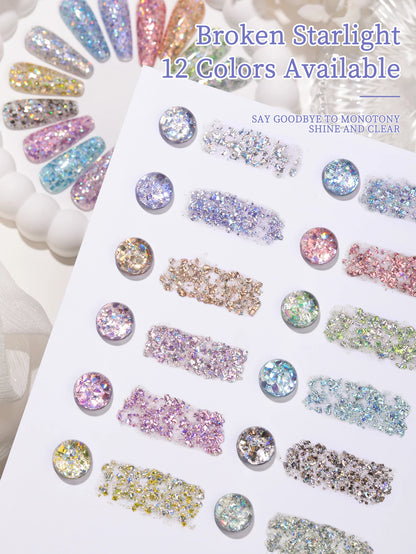 2025 new popular 12-color glittering diamond sequins nail gel, high saturation gloss long-lasting for nail art DIY