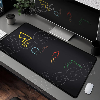 HD 900x400 Rubber Large PC Mousepad Gaming Mouse Pad Accessories Pikachu Slowpoke XXL Desk Keyboard Mat Computer Laptop Mausepad