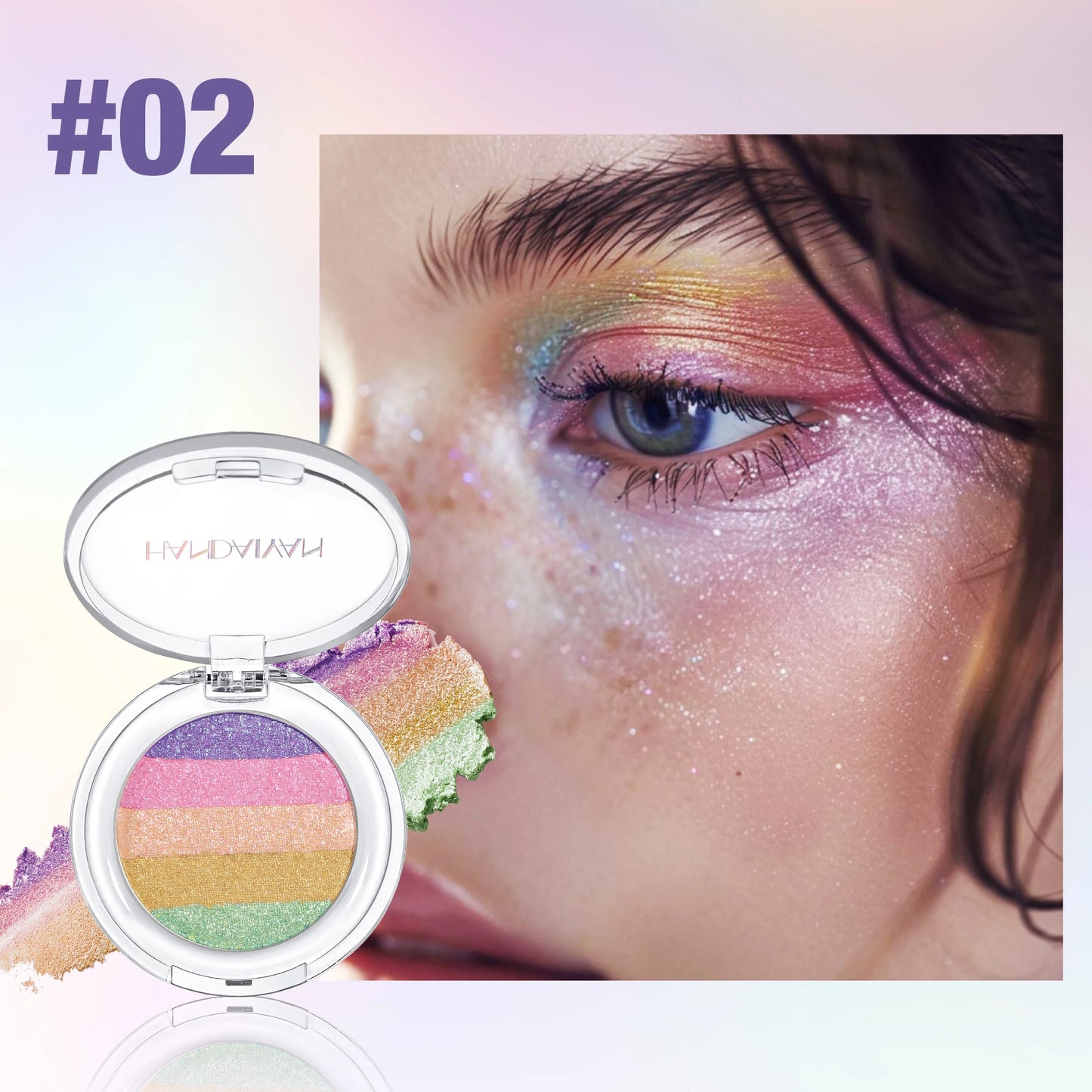 Multipurpose Pressed Powder Eyeshadow Palette Waterproof Long Lasting Highly Pigmented Rainbow Highlighter Chameleon Makeup