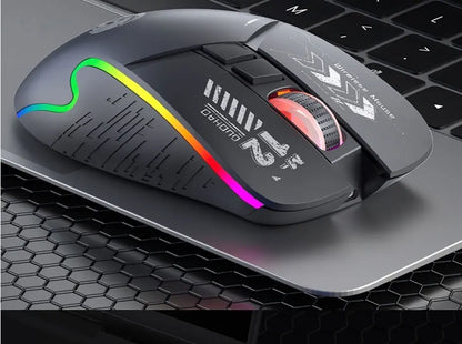 Mechanical Gear Wireless Bluetooth Dual-mode Silent E-sports Gaming Mouse with Type-C Charging