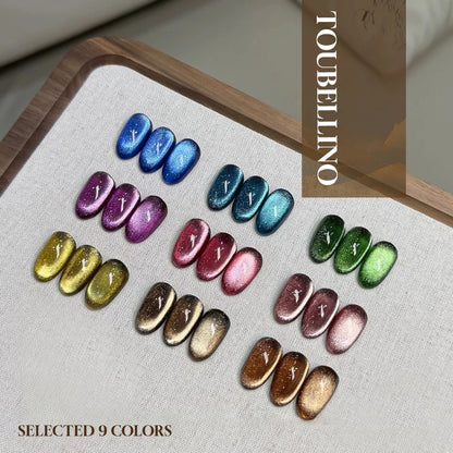 MIANEL 12ML Glass Bead Cat Eye Gel Nail Polish Flash White Spar Nude Color Magnetic Nail Polish White Nails Summer Nails 1-12pcs