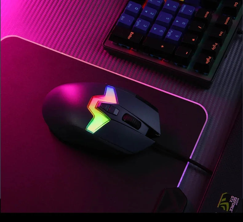 DAREU A980 Wired Gaming Mouse 8KHz 26000 DPI PAW3395 RGB Optical Sensor Ergonomic Programmable Mice for PC Laptop Gamer