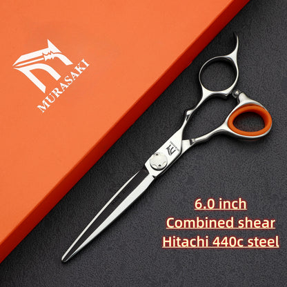 MURASAKI 6.0 inchhair thinning scissors，Professional Barber Accessories，Made by Hitachi 440C Steel，High-end Hair Cutting Tools