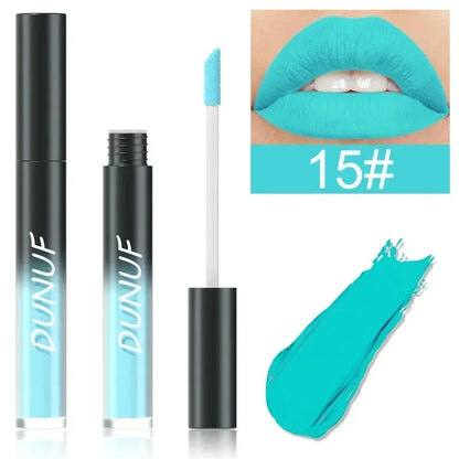DUNUF 32 Color Matte Liquid Lipstick: Bold Pigment Non-Stick Lip Glaze